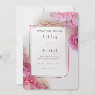 Invitación elegante de renovación de votos en Parí