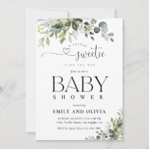 Invitación elegante de shower de bebé con motivos 