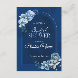 Invitación elegante de shower nupcial azul persona