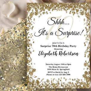 Invitación elegante de sorpresa de cumpleaños 70 e