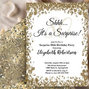 Invitación elegante de sorpresa de cumpleaños 80 d