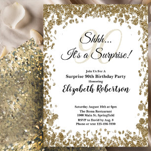 Invitación elegante de sorpresa de cumpleaños núme