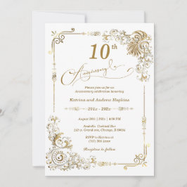 Invitación Elegante Décimo Aniversario
