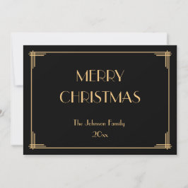 Invitación Elegante Deco Merry Christmas Holiday Card