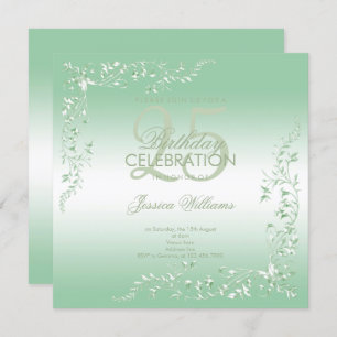 Invitación Elegante decoración esmeralda 25 cumpleaños