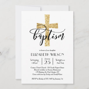 Invitación elegante del bautismo de la cruz del