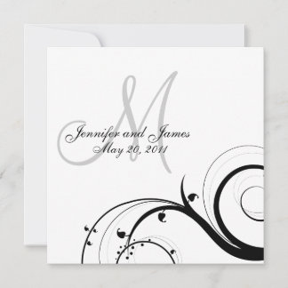 Invitación elegante del boda del monograma del
