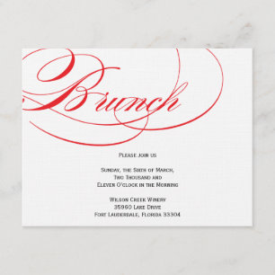 Invitación elegante del brunch de la escritura -