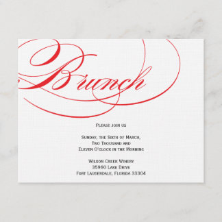 Invitación elegante del brunch de la escritura -