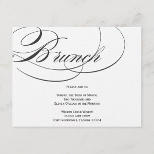 Invitación elegante del brunch de la escritura -