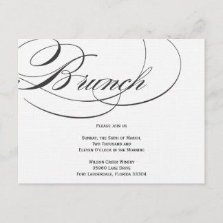 Invitación elegante del brunch de la escritura -