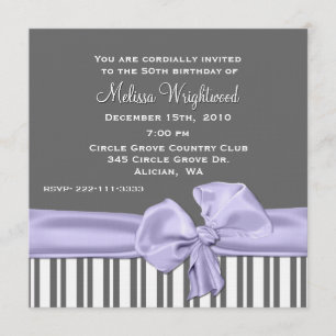 Invitación elegante del cumpleaños del gris y de