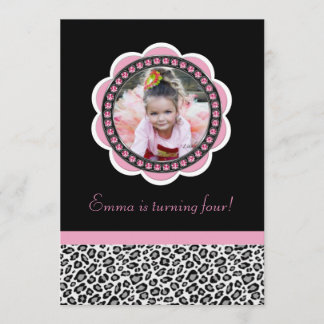 Invitación elegante del cumpleaños del leopardo
