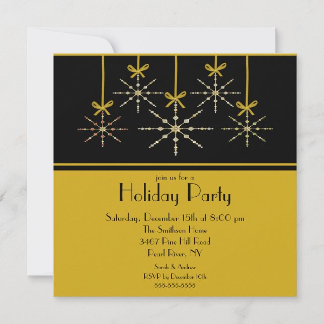 Invitación elegante del día de fiesta del (Anverso)