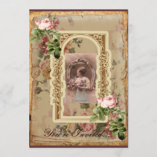 Invitación elegante del día de madre de los rosas