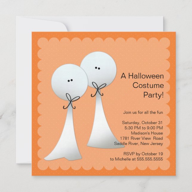 Invitación elegante del fiesta de Halloween del (Anverso)
