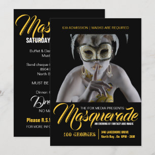 Invitación elegante del fiesta de la mascarada