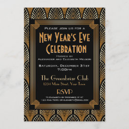 Invitación elegante del fiesta de Noche Vieja de