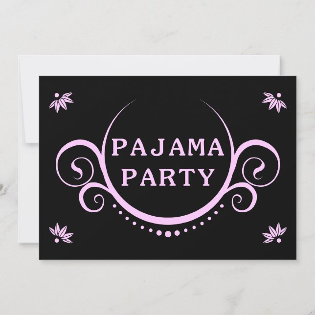 invitación elegante del fiesta de pijama (Anverso)