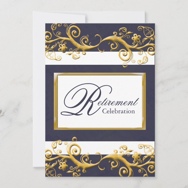 Invitación elegante del fiesta de retiro (Anverso)