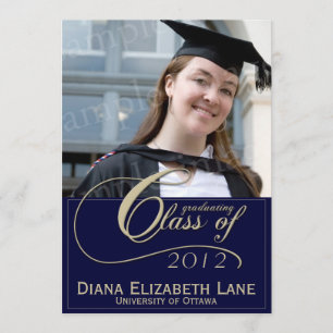 Invitación elegante del graduado de la foto de la