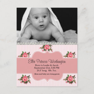 Invitación elegante del nacimiento de la niña de