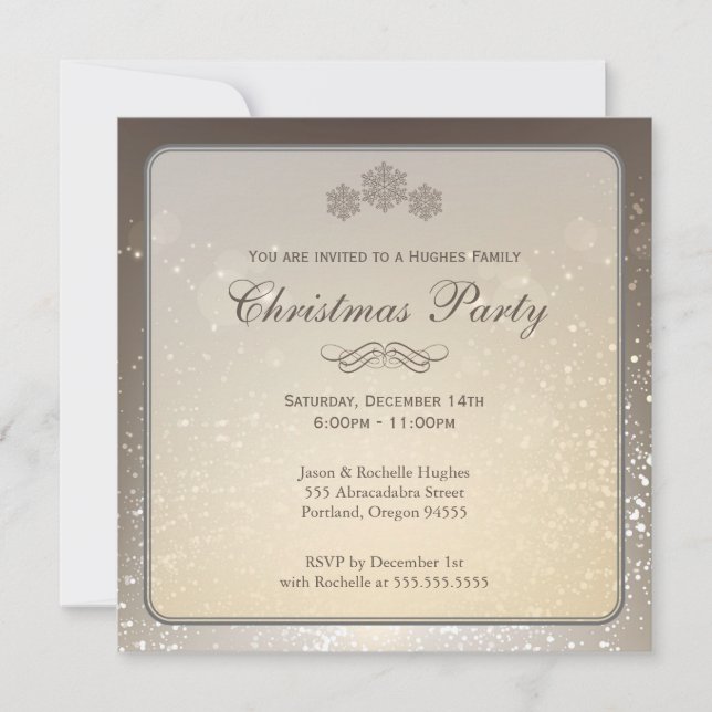 Invitación elegante del navidad (Anverso)