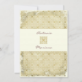 INVITACIÓN ELEGANTE DEL ORO DEL VINTAGE DE LA