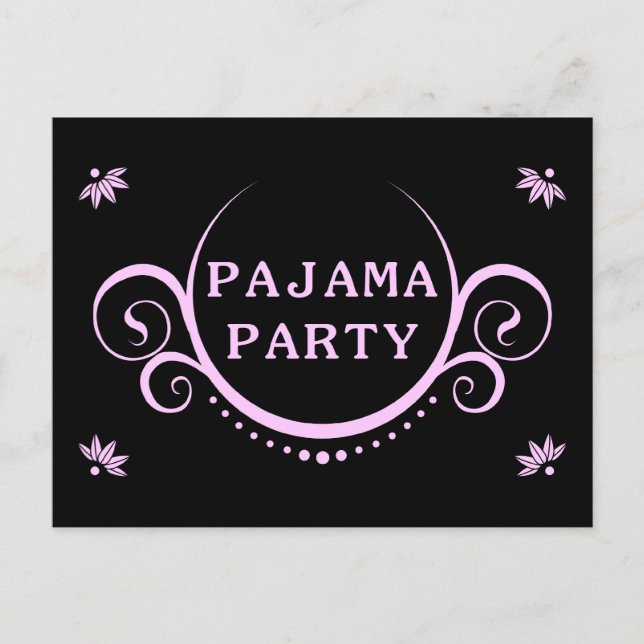 invitación elegante del partido pajama (Anverso)