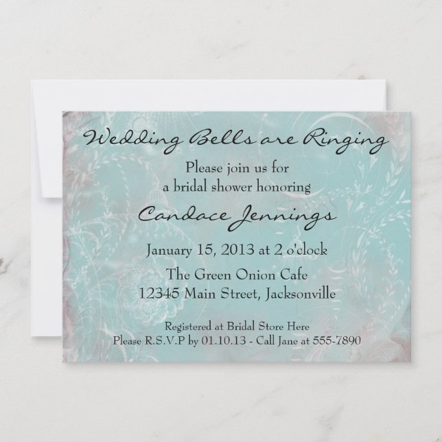 Invitación elegante del personalizado de Toile del (Anverso)