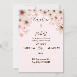 Invitación Elegante Delicado y romántico, este boda floral