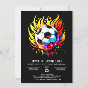 Invitación Elegante deporte estampable Fútbol Cumpleaños