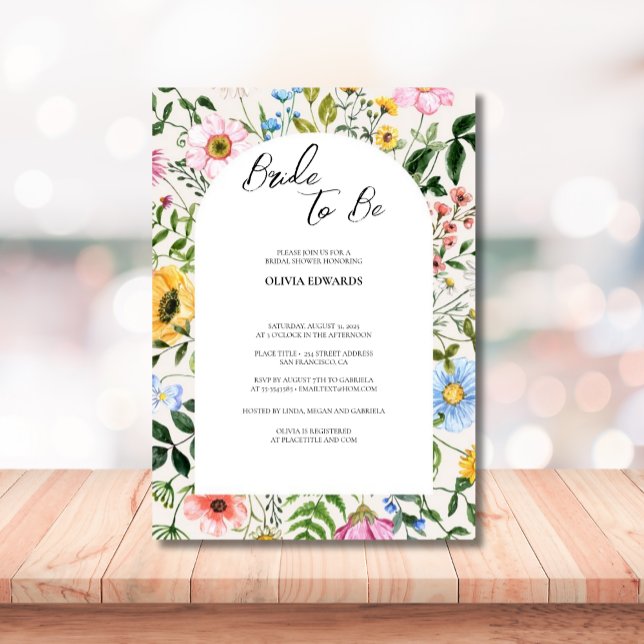 Invitación Elegante Desayuno Bridal Boho Floral Flor Silvestr (Subido por el creador)