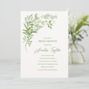 Invitación Elegante Desayuno de Baño Nupcial Botánico de Prim
