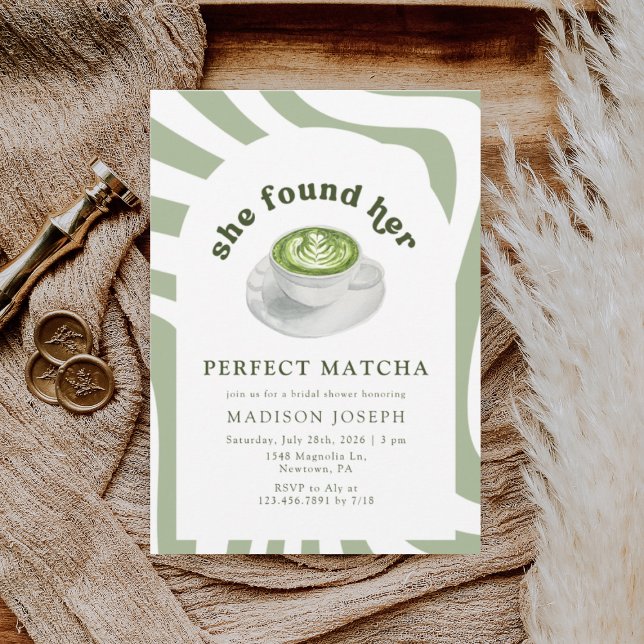 Invitación Elegante Desayuno de Boda de Matcha Perfecto (Subido por el creador)