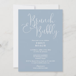 Invitación Elegante Desayuno De Dusty Blue Y Bridal Shower Bu