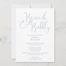 Invitación Elegante Desayuno De Dusty Blue Y Brindis De Despe