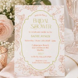 Invitación Elegante Desayuno de Novia Botánico | Flora Minima