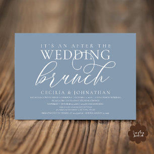 Invitación Elegante Desayuno Después de la Boda Moderno Azul