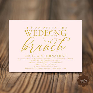 Invitación Elegante Desayuno Después de la Boda Moderno Dorad