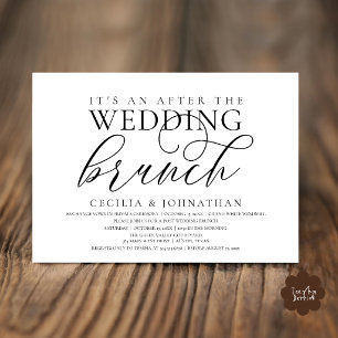 Invitación Elegante Desayuno Después de la Boda, Negro y Blan
