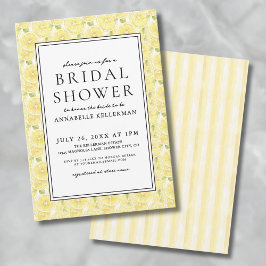 Invitación Elegante Desayuno Nupcial de Limón Cítrico Amarill