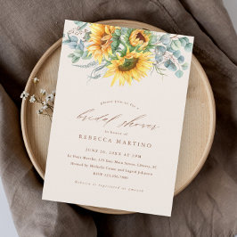 Invitación Elegante Desayuno Nupcial Rústico de Girasoles
