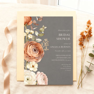 Invitación Elegante Despedida de Soltera Botánico Otoñal Melo