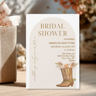Invitación Elegante Despedida de Soltera con Botas de Vaquera