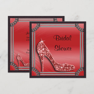 Invitación Elegante Despedida de Soltera con Tacones Rojos en