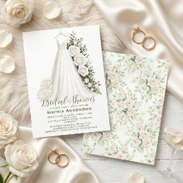 Invitación Elegante Despedida de Soltera con Vestido de Novia