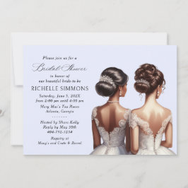 Invitación Elegante Despedida de Soltera de Novia Afroamerica