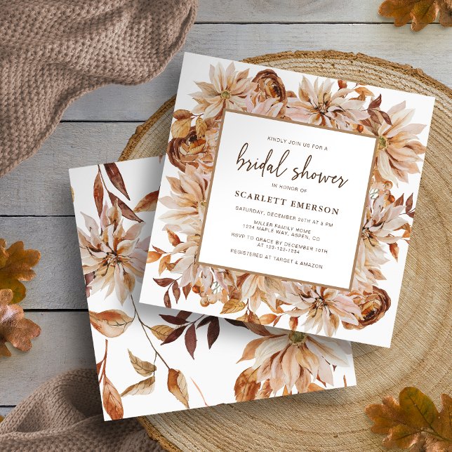 Invitación Elegante Despedida de Soltera de Otoño (Elegant Fall Bridal Shower Invitation
)