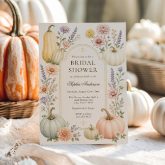Invitación Elegante Despedida de Soltera de Otoño | Calabaza 